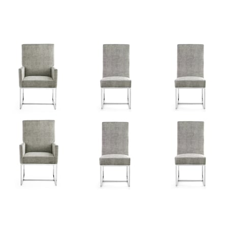Manhattan Comfort Element 6-Piece Dining Chairs in Steel, PK6 4-DC2930-ST